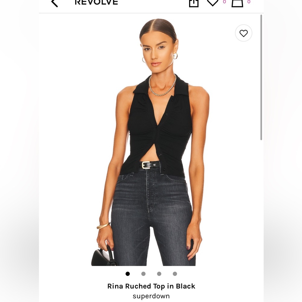 Superdown Rina Ruched Top in Black - Picture 8 of 8